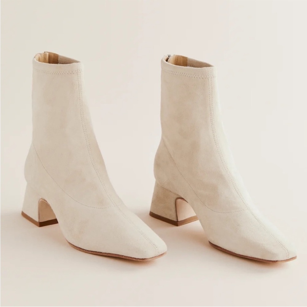 Reformation Suede Remington Stretch Ankle Boots in Fawn - NWT